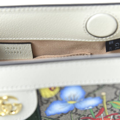 Gucci GG Supreme Monogram Flora Web Small Ophidia Chain Shoulder Bag White 9 of 11