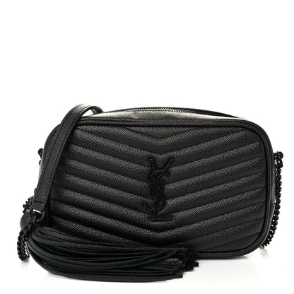 Saint Laurent Grain De Poudre Matelasse Monochrome Monogram Mini Lou Camera Bag Black 1 of 10