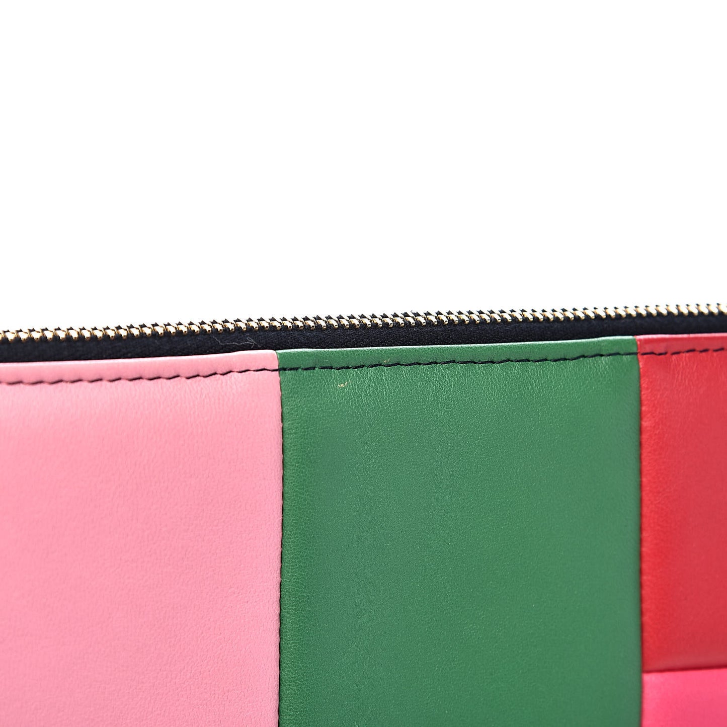 Lambskin Colorblock Cosmetic Case Multicolor