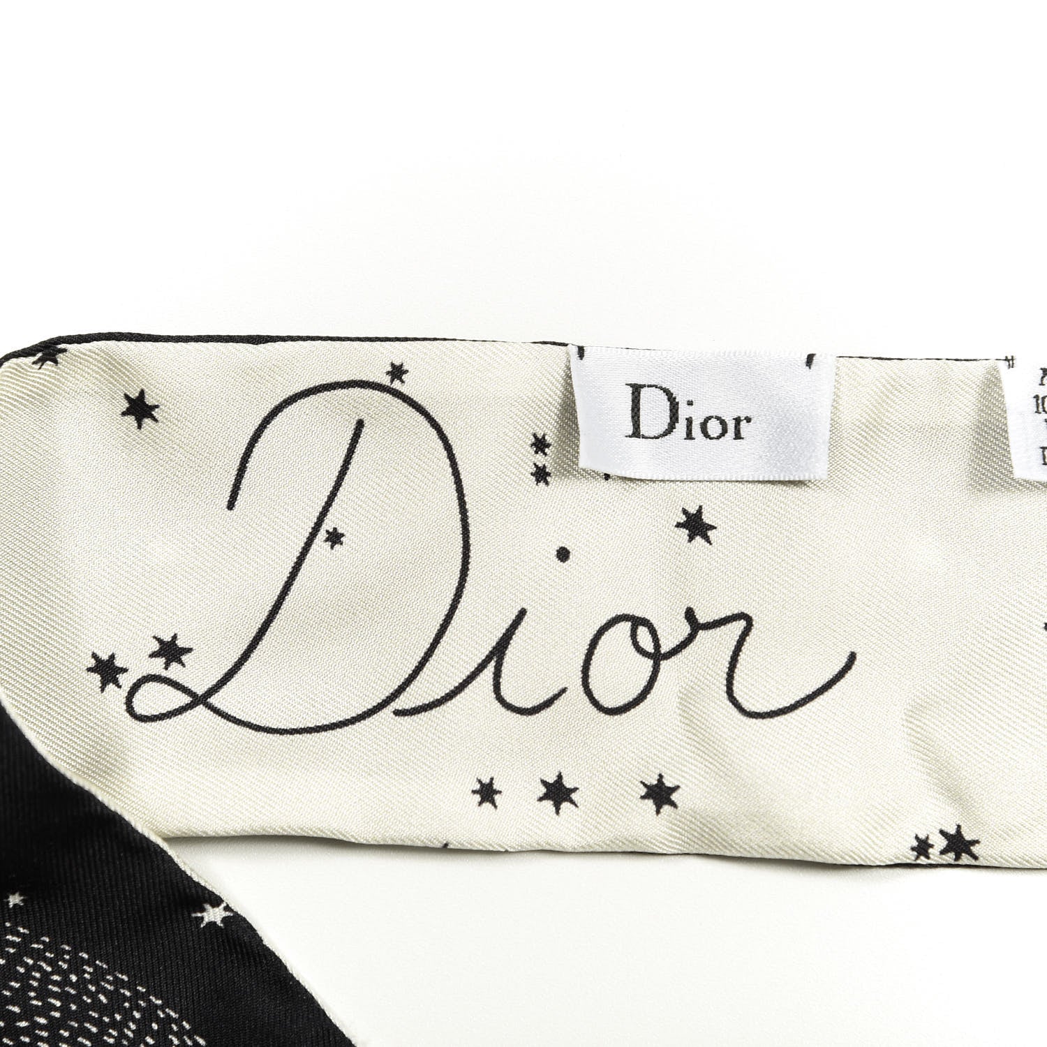 Christian Dior Silk Zodiac Leo Mitzah Scarf Black 2 of 3