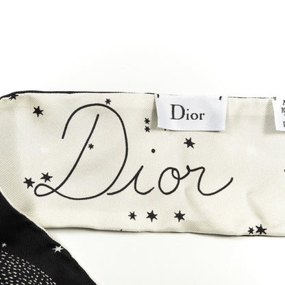 Christian Dior Silk Zodiac Leo Mitzah Scarf Black 2 of 3