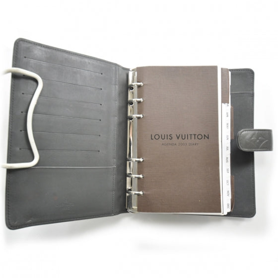 Louis Vuitton Mat Monogram Medium Ring Agenda w Inserts Black 6 of 8
