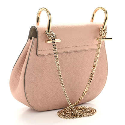 Chloe Grained Lambskin Flower Crystal Embellished Mini Drew Shoulder Bag Cement Pink 3 of 9