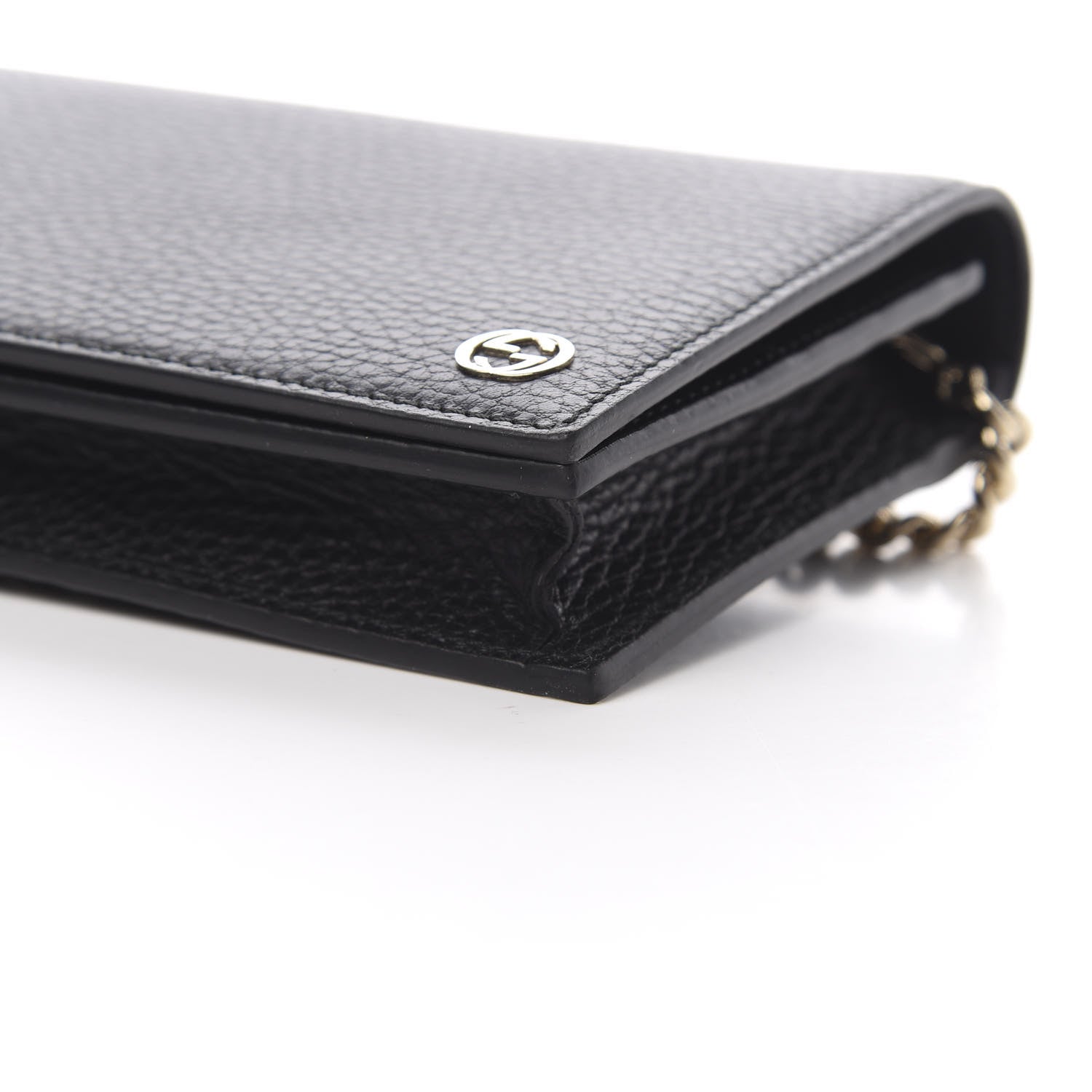 Gucci Dollar Calfskin Medium Betty Chain Wallet Black 10 of 11