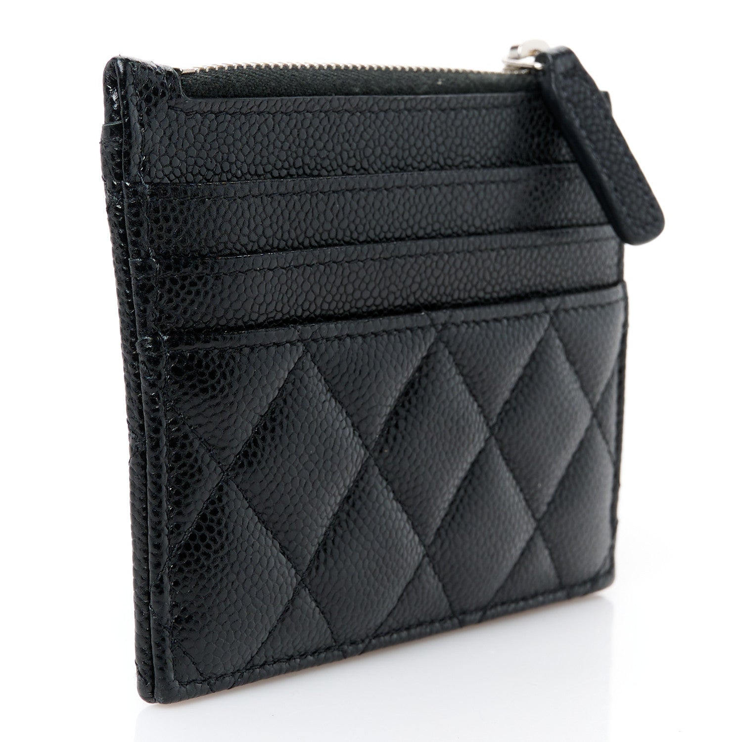 Chanel Caviar Quilted CC Zip Card Holder Black 3 of 8