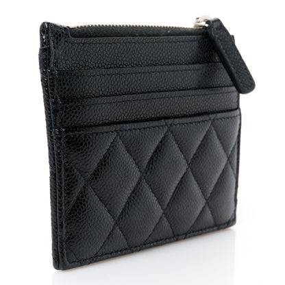 Chanel Caviar Quilted CC Zip Card Holder Black 3 of 8