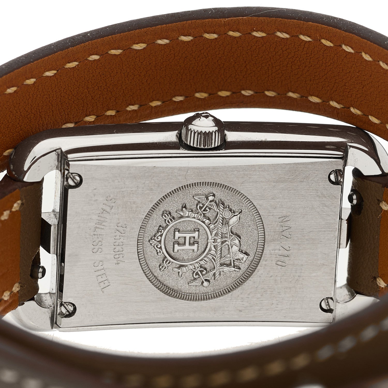 Hermes Stainless Steel Swift 20mm Nantucket Double Tour Quartz Watch Etoupe 4 of 5