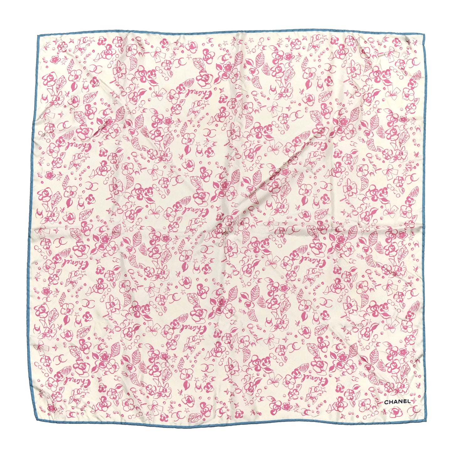 Silk CC Floral Square Scarf Multicolor
