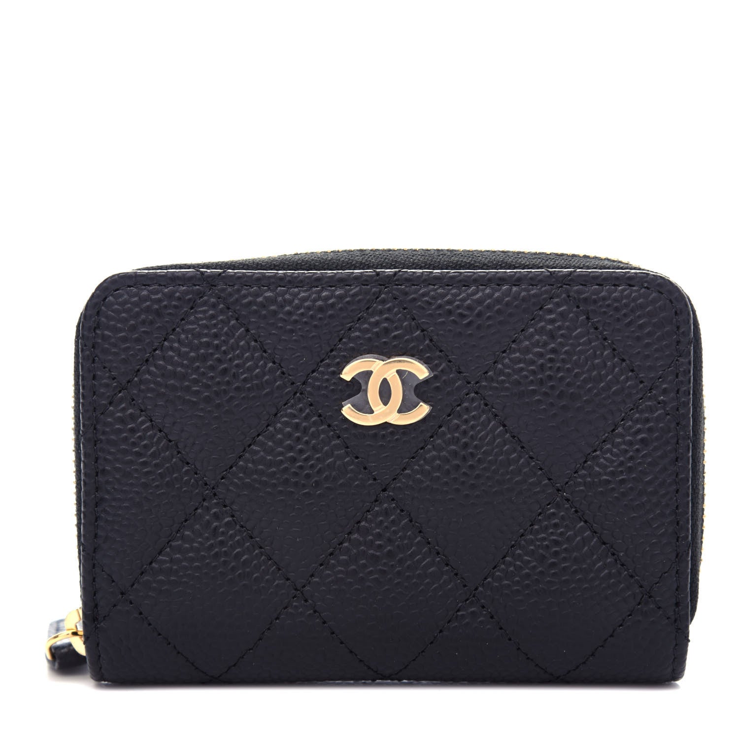 Chanel Caviar Quilted Zip Coin Purse Black 1 of 8