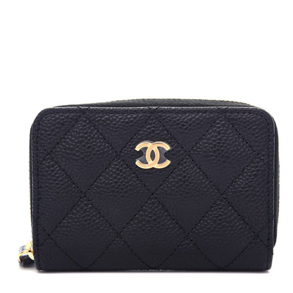 Chanel Caviar Quilted Zip Coin Purse Black 1 of 8