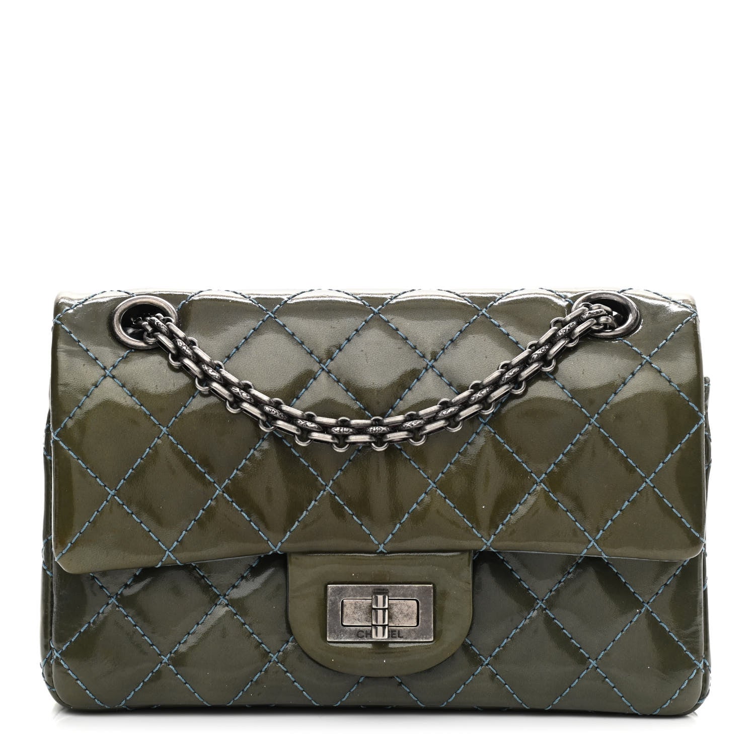 Chanel Patent 2.55 Reissue Flap 224 Blue 1 of 11