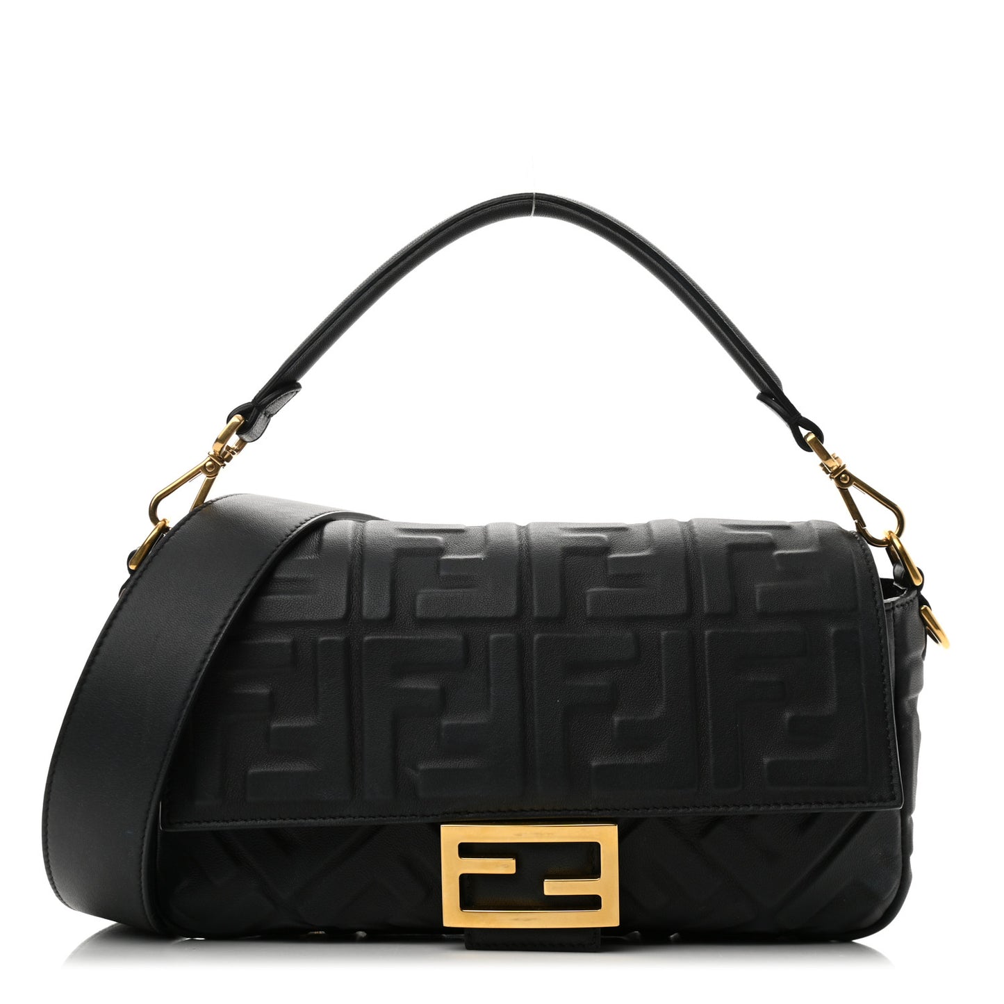 Nappa FF 1974 Embossed Baguette Black