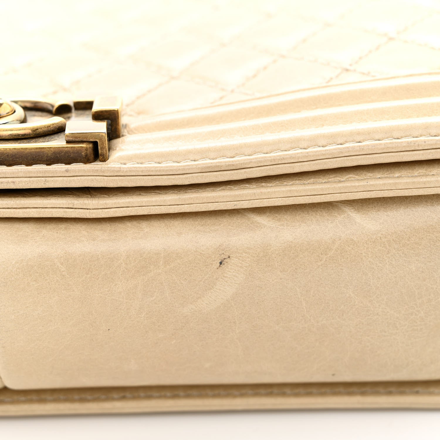 Chanel Glazed Calfskin Quilted Large Boy Flap Beige 12 of 12