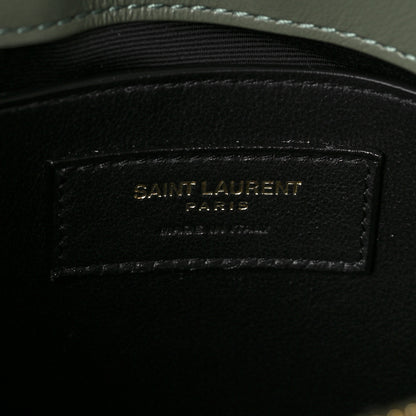 Saint Laurent Calfskin Y Quilted Monogram Small Loulou Chain Satchel Light Sage 6 of 7