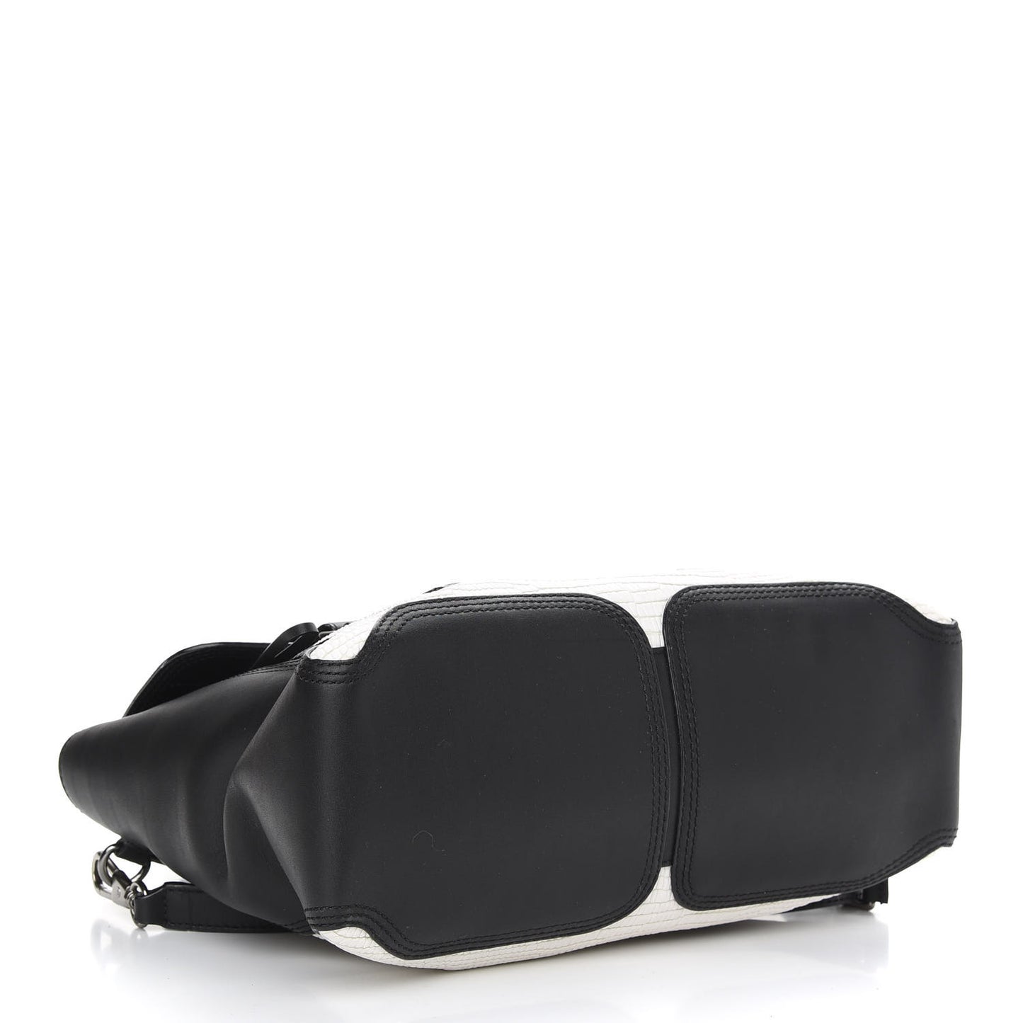 Embossed Medium Pashli Satchel Black White