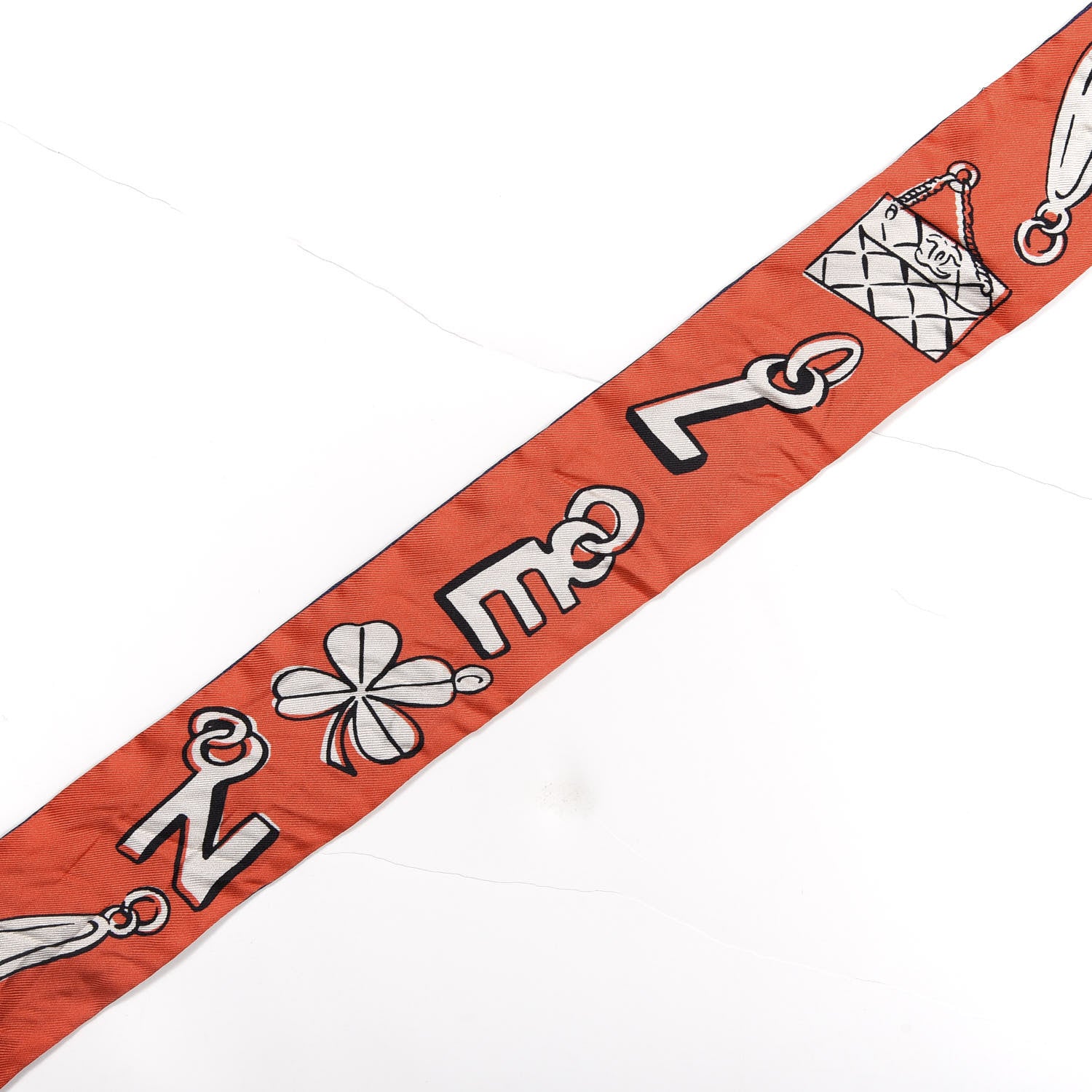 Chanel Silk Charms CC Slim Bandeau Orange Multicolor 3 of 4