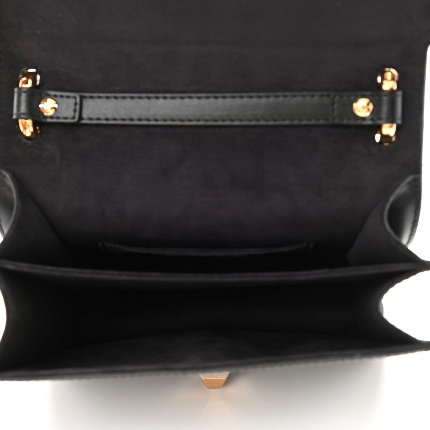 Fendi Vitello Liberty Metal Scalloped Multi Studded Small Kan I Shoulder Bag Black 5 of 10