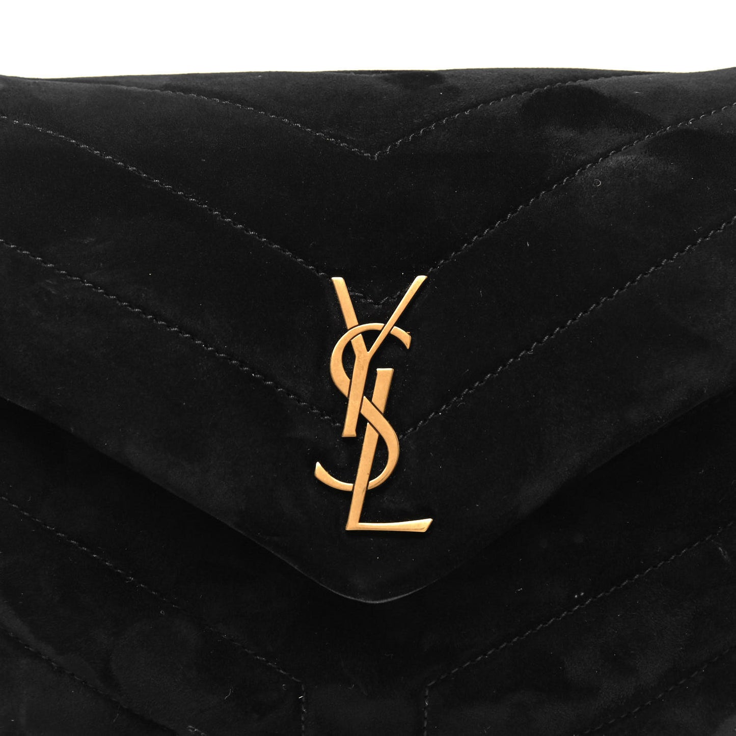 Suede Y Quilted Monogram Toy Loulou Crossbody Bag Black