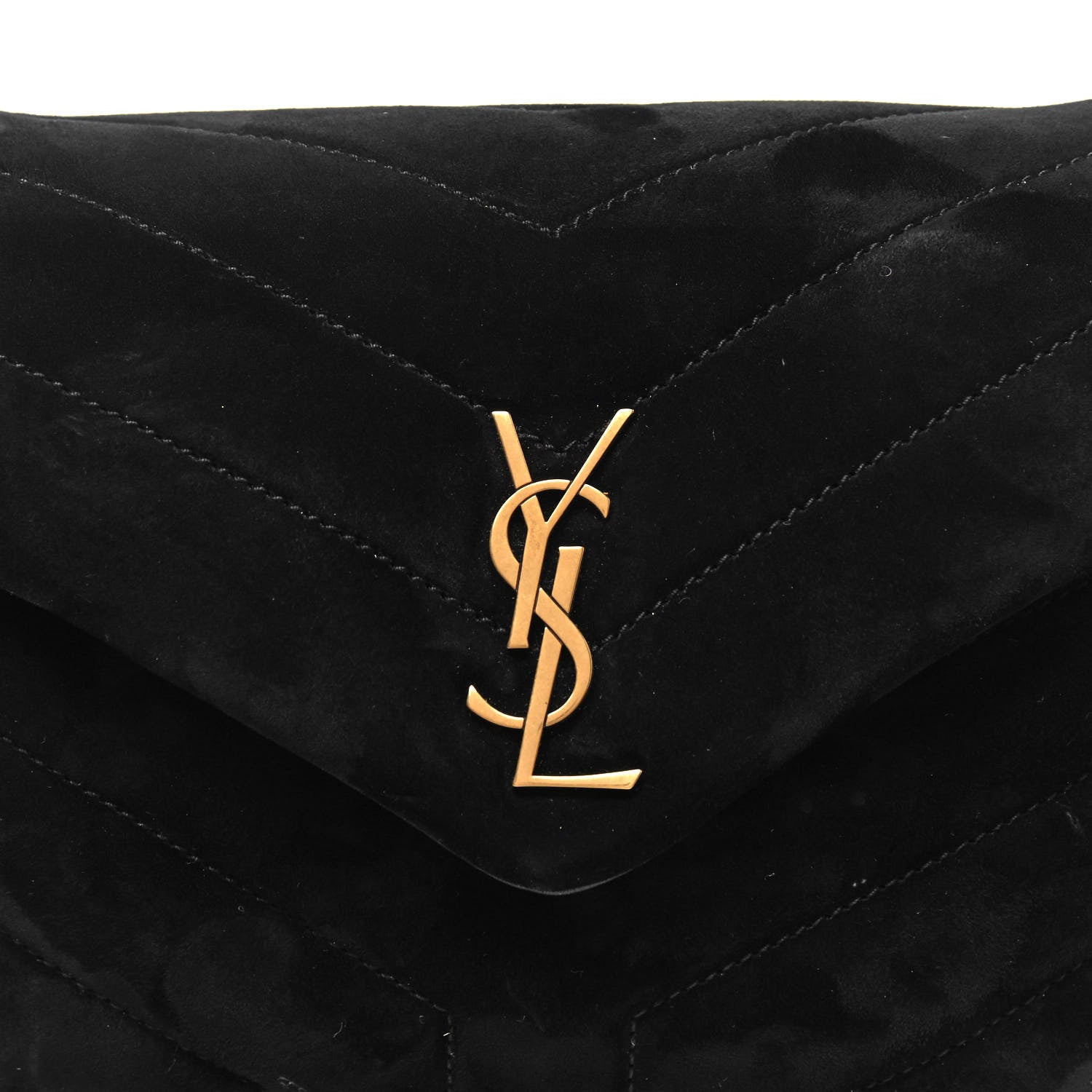 Saint Laurent Suede Y Quilted Monogram Toy Loulou Crossbody Bag Black 8 of 10