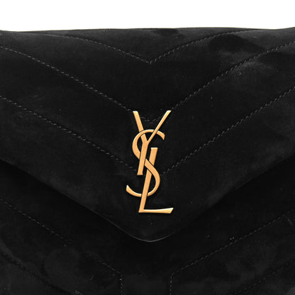 Saint Laurent Suede Y Quilted Monogram Toy Loulou Crossbody Bag Black 8 of 10