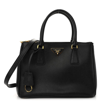 Prada Saffiano Small Galleria Double Zip Tote Black 1 of 9