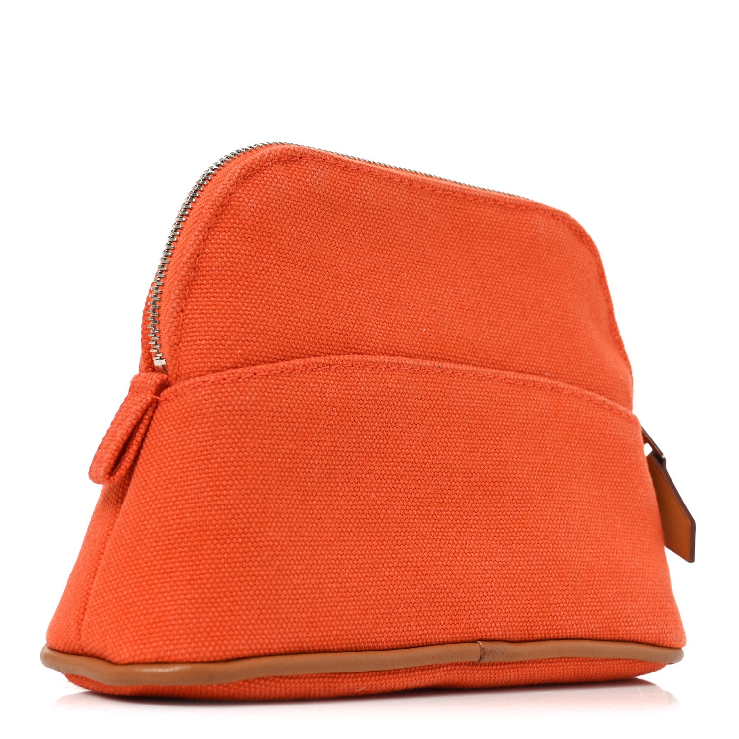 Hermes Cotton Canvas Mini Mini Bolide Travel Cosmetic Pouch Feu 3 of 8