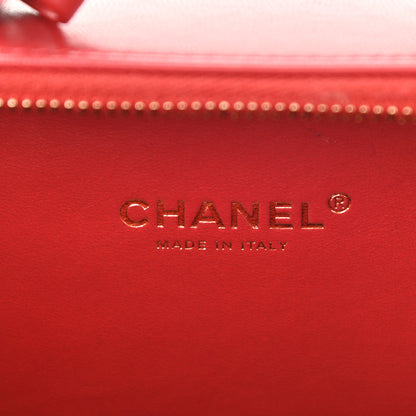 Chanel Goatskin Quilted Small CC Filigree Vanity Case Red 6 of 9