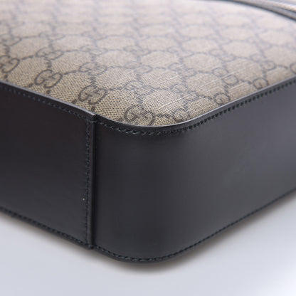 Gucci GG Supreme Monogram Flat Messenger Bag Black 10 of 12