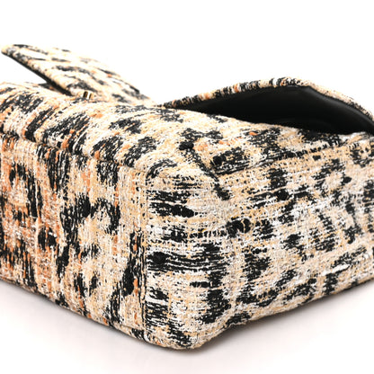 Chanel Tweed Mixed Fibers Leopard Print Souplissimo Maxi Flap Brown Black White 20 of 21