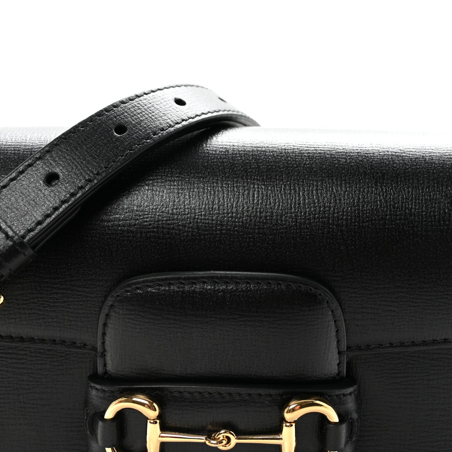 Azalea Calfskin Web Mini Horsebit 1955 Shoulder Bag Black