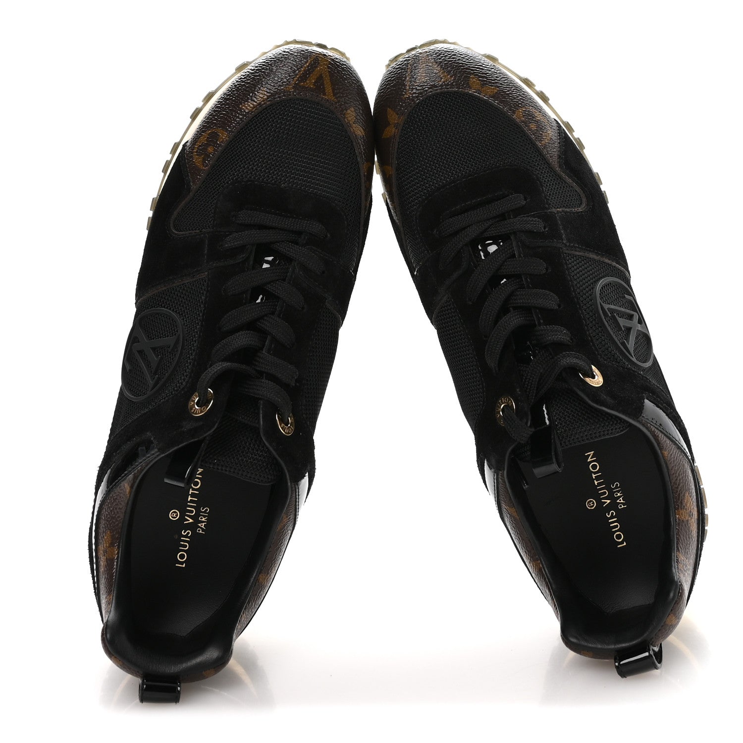Louis Vuitton Suede Monogram Run Away Sneakers 40 Black 2 of 8