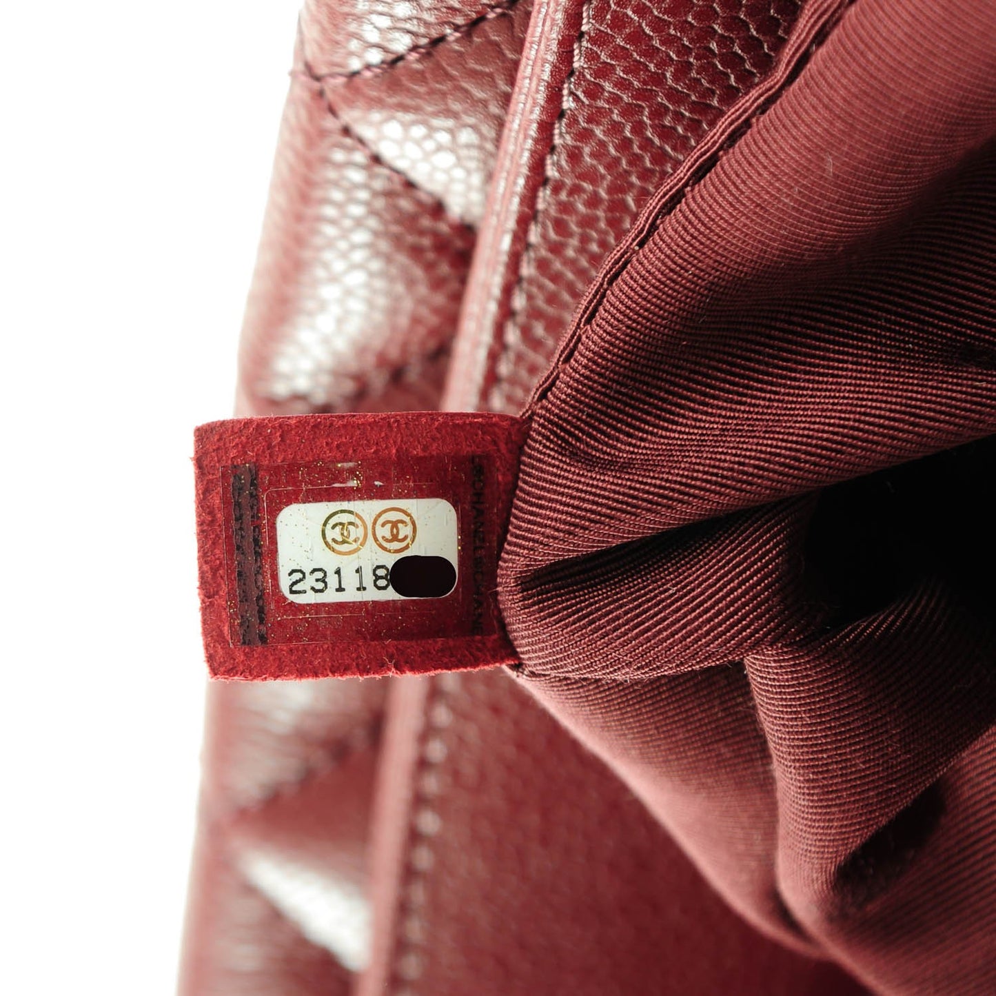 Caviar Quilted City Shopping Tote Burgundy