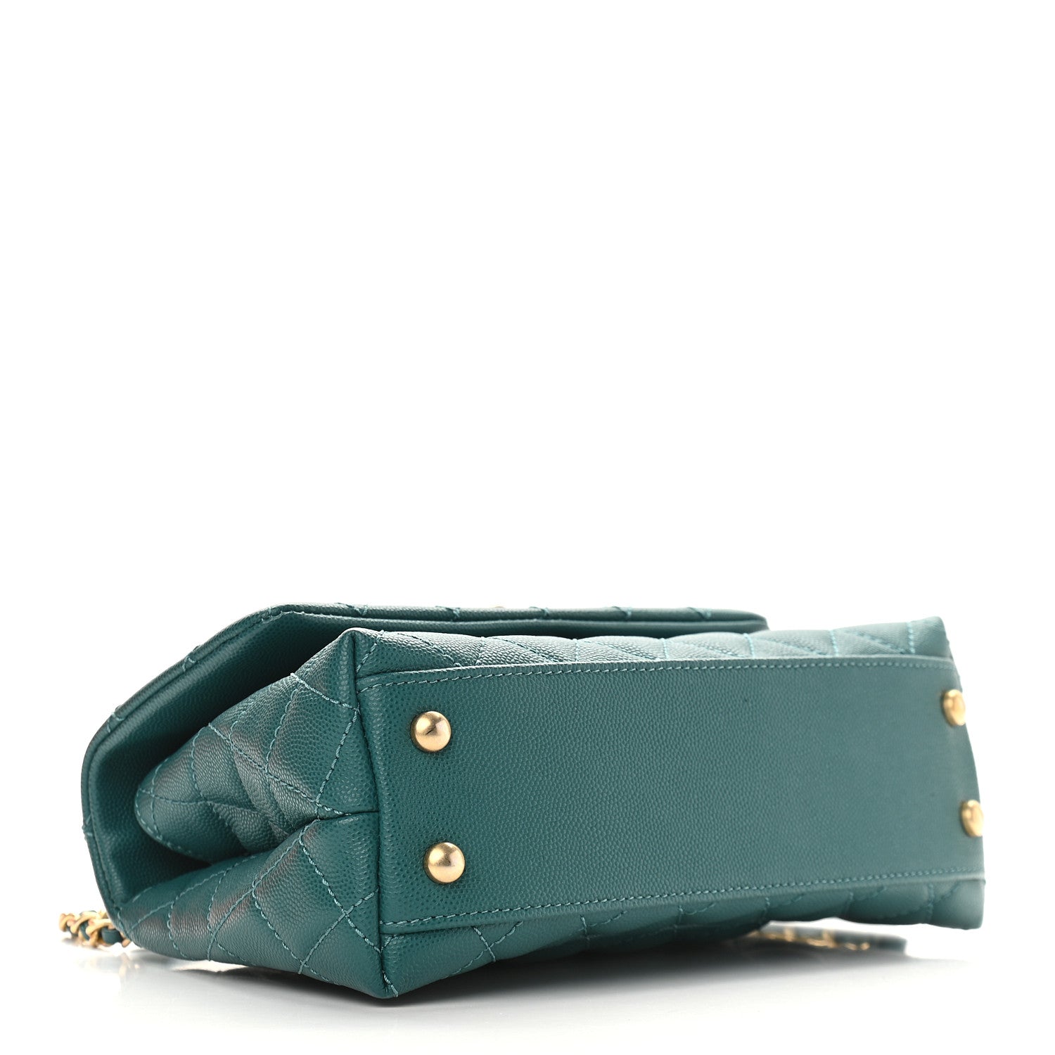 Chanel Caviar Quilted Mini Coco Handle Flap Green 4 of 9