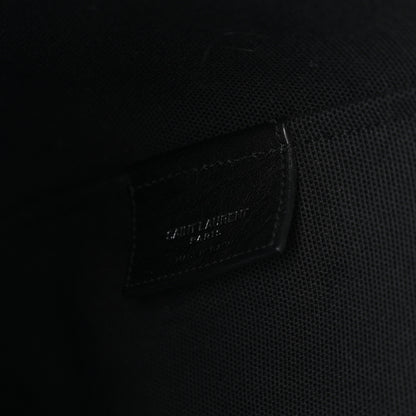 Saint Laurent Canvas Beach Shopping East West Tote Black 6 of 10