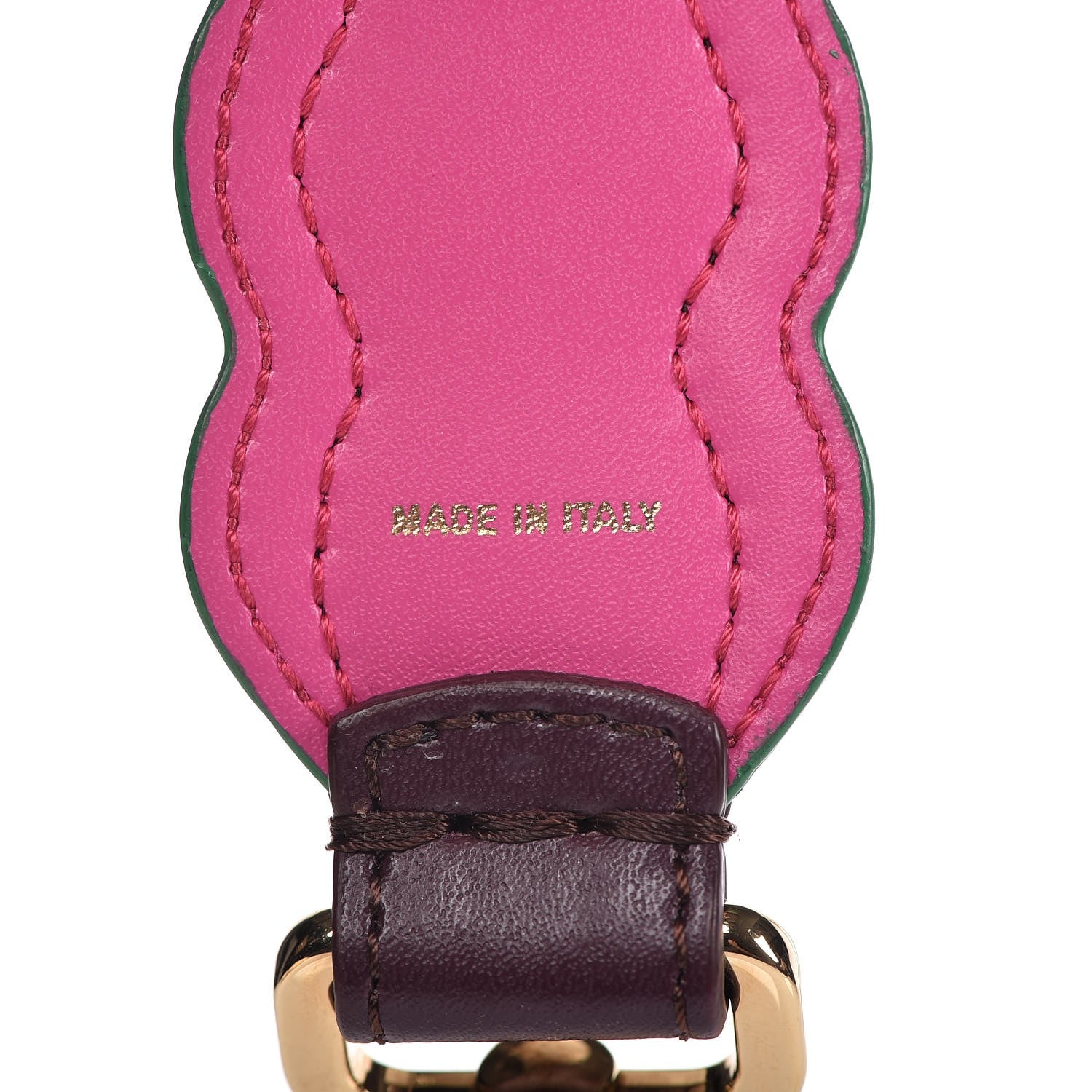 Fendi Calfskin Pearl Embellished Mini Strap You Amarone Geranium 3 of 4