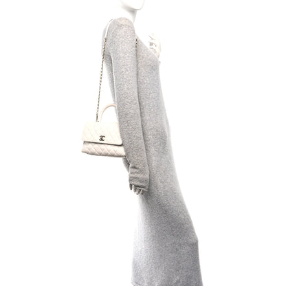 Chanel Caviar Quilted Mini Coco Handle Flap White 2 of 11