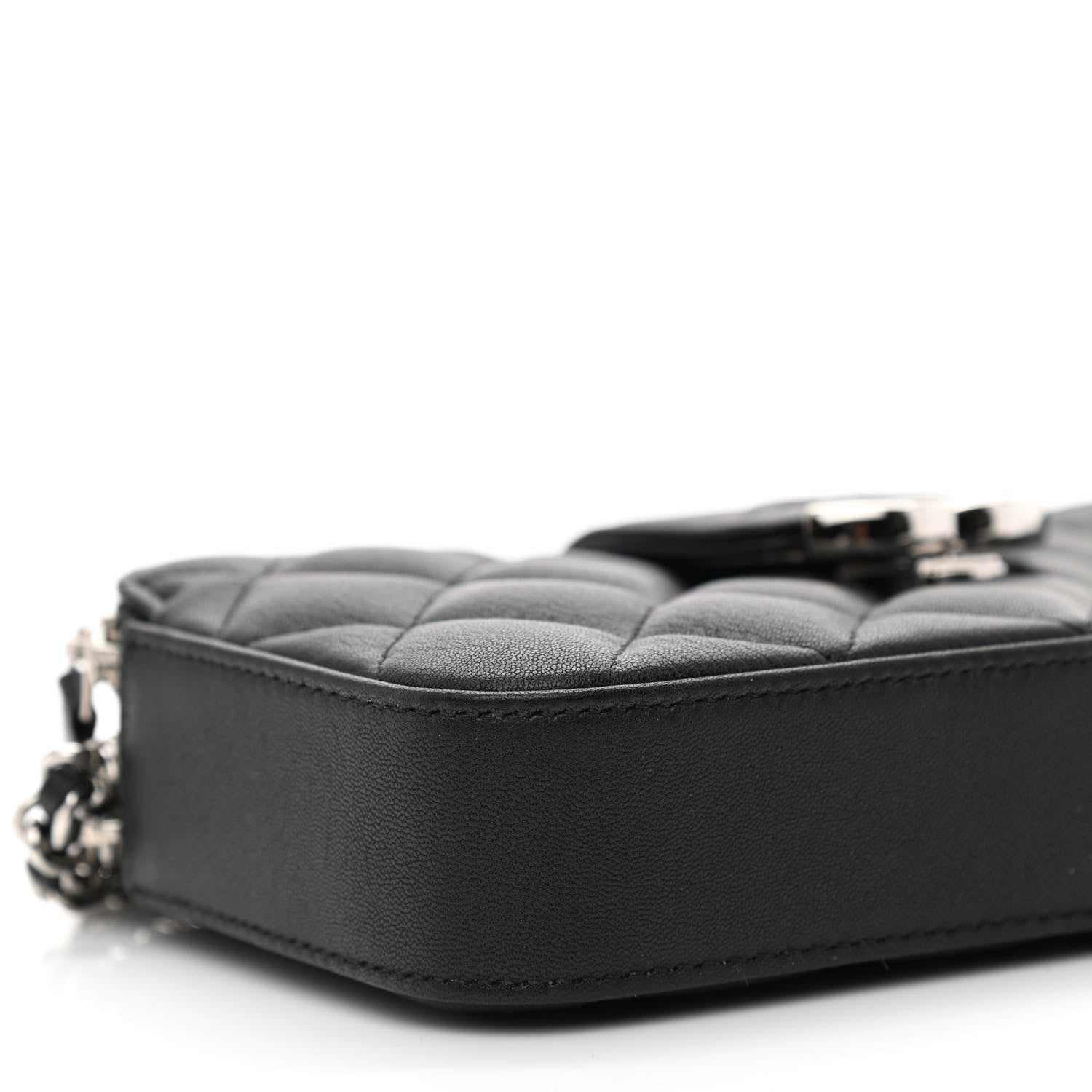 Chanel Lambskin Quilted CC Box Clutch With Chain Black 12 of 14