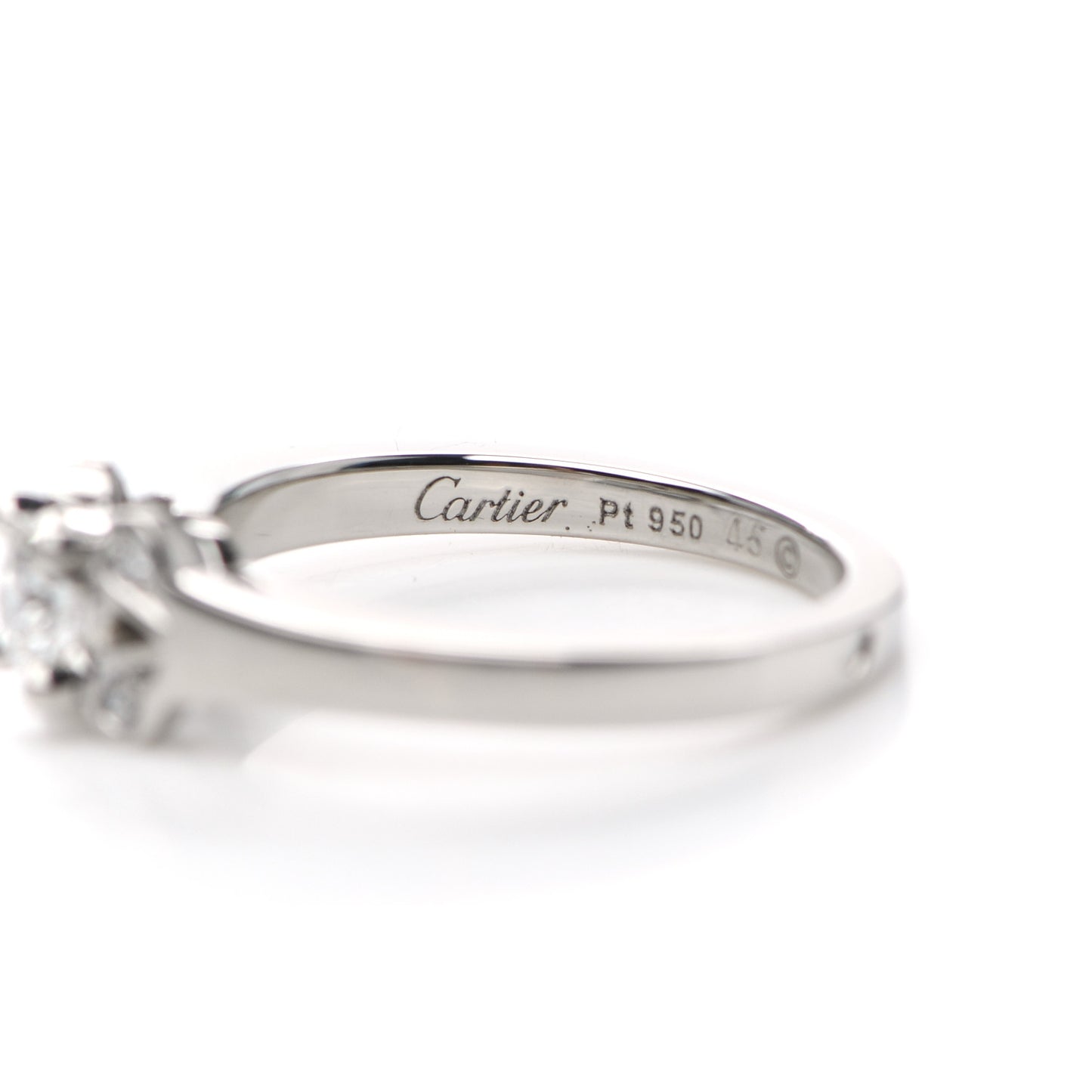 Platinum Diamond .21ct Ballerine Solitaire Engagement Ring 45 3.25