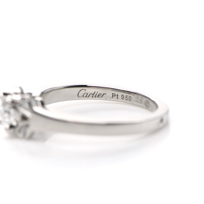 Cartier Platinum Diamond .21ct Ballerine Solitaire Engagement Ring 45 3.25 4 of 4