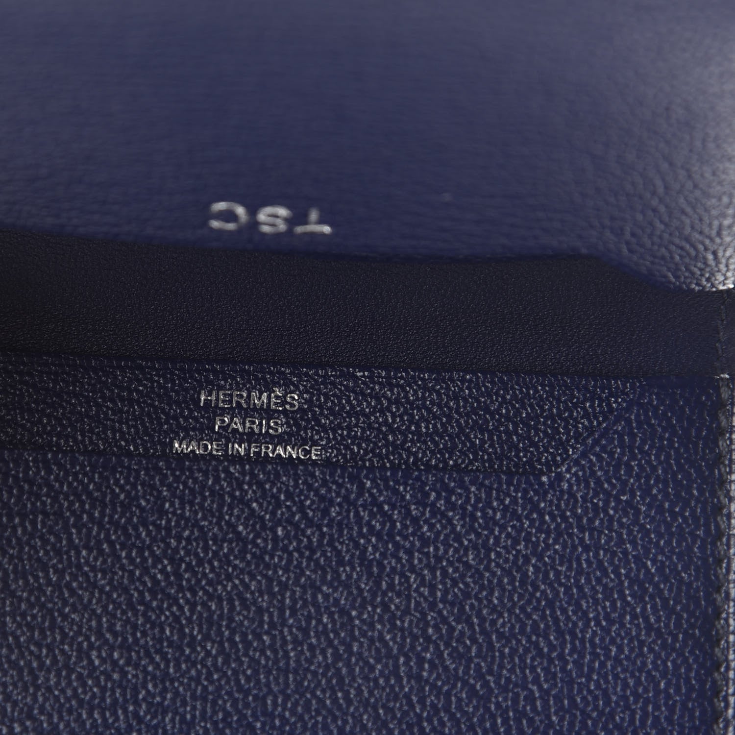 Hermes Chevre Mysore Bearn Card Holder Wallet Bleu Encre 7 of 8