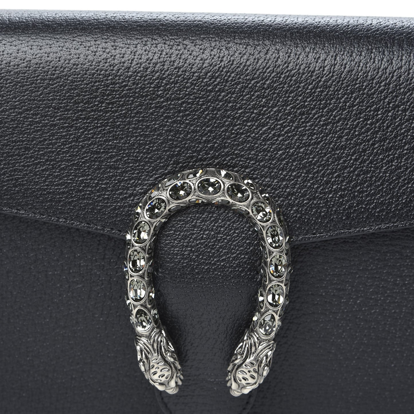 Dollar Calfskin Crystal Dionysus Clutch Wristlet Black Black Diamond