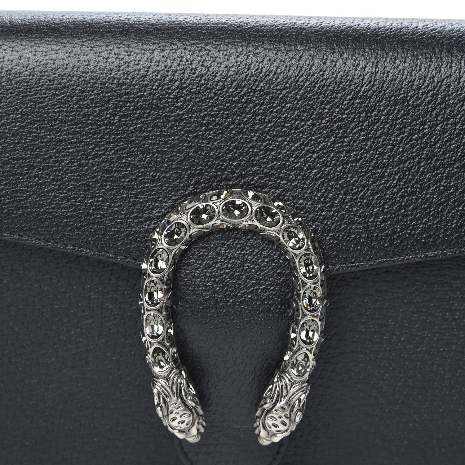 Gucci Dollar Calfskin Crystal Dionysus Clutch Wristlet Black Black Diamond 8 of 10