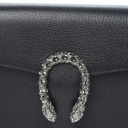 Gucci Dollar Calfskin Crystal Dionysus Clutch Wristlet Black Black Diamond 8 of 10