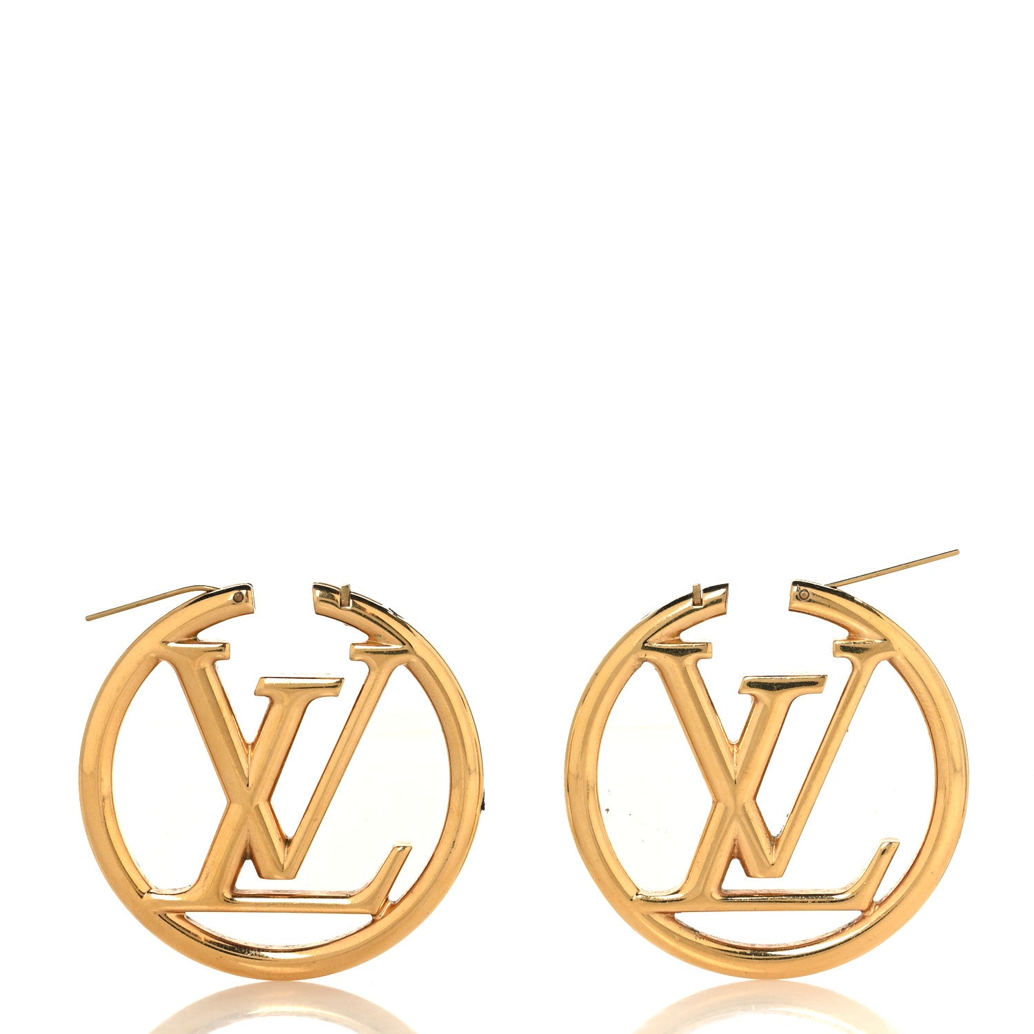 Louis Vuitton Metal Louise Hoop Earrings Gold 3 of 4