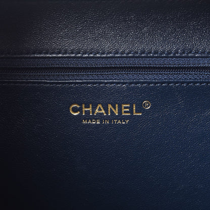 Chanel Caviar Quilted Large CC Filigree Vanity Case Navy 6 of 10