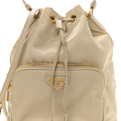 Prada Re-Nylon Saffiano Duet Bucket Crossbody Bag Deserto 8 of 10