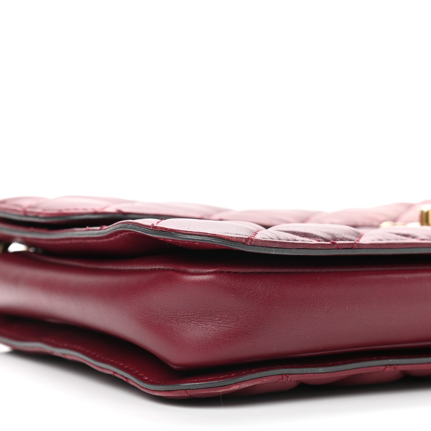 Chanel Calfskin Quilted Large Perfect Edge Flap Burgundy 10 of 11