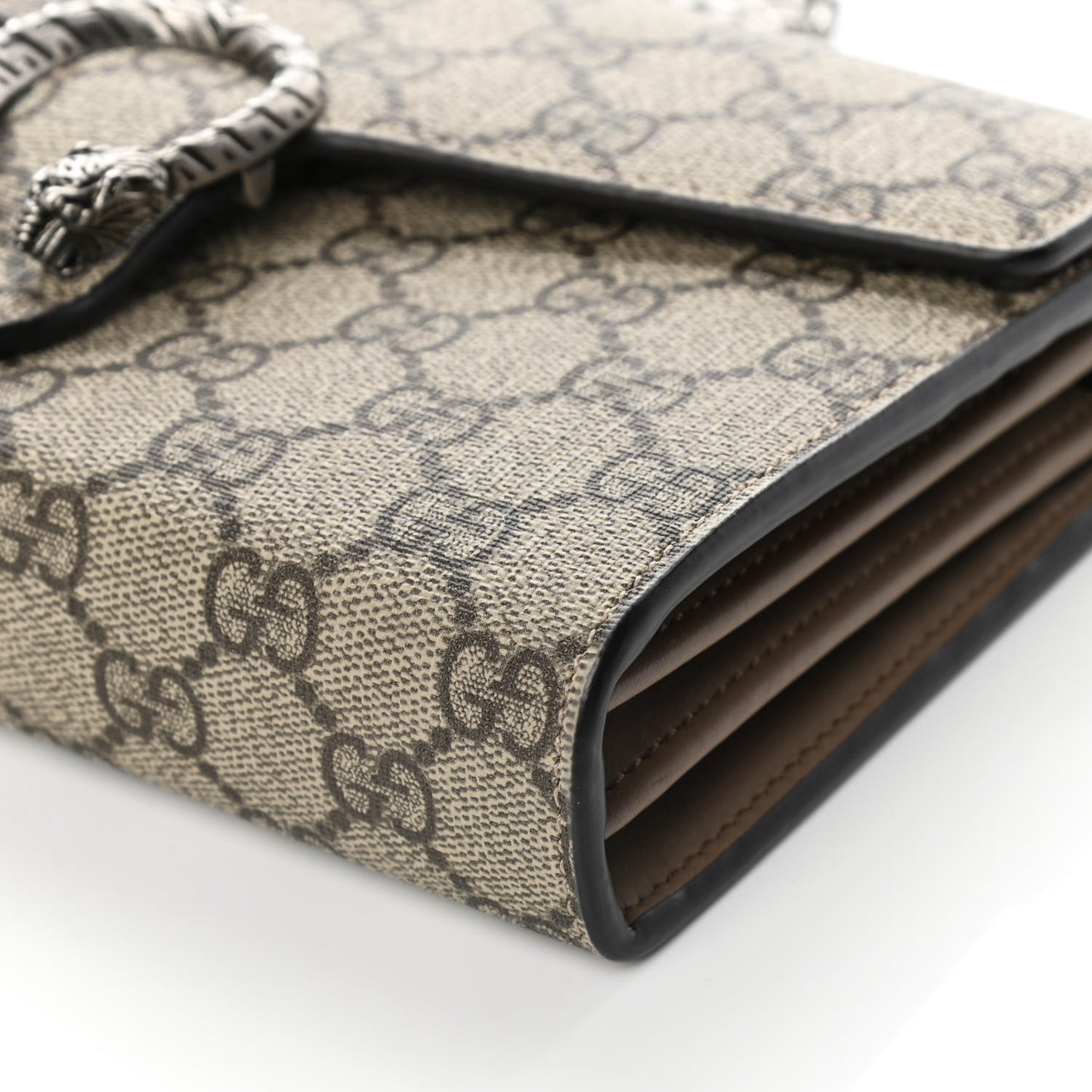 GG Supreme Monogram Mini Dionysus Chain Wallet Beige Taupe