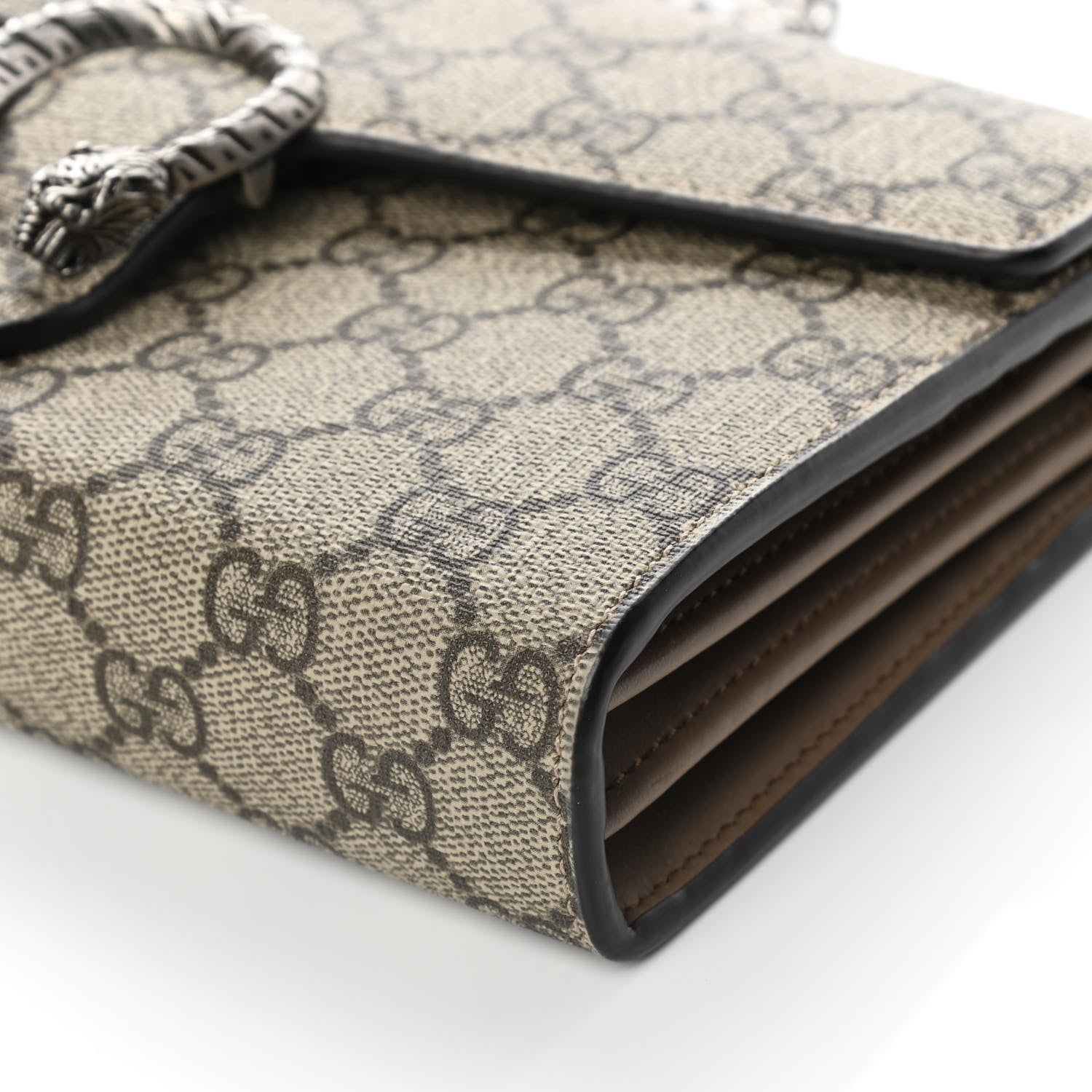 Gucci GG Supreme Monogram Mini Dionysus Chain Wallet Beige Taupe 9 of 10