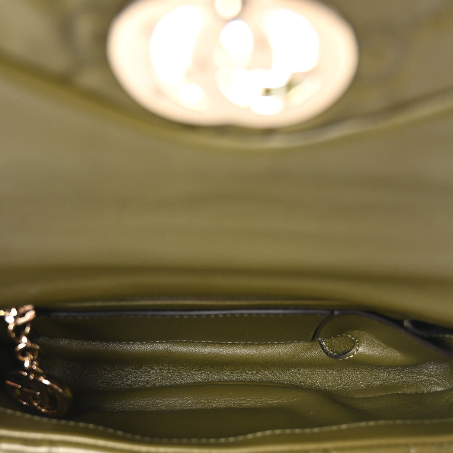 Gucci Lambskin Embossed Mini GG Milano Top Handle Shoulder Bag Green 5 of 9